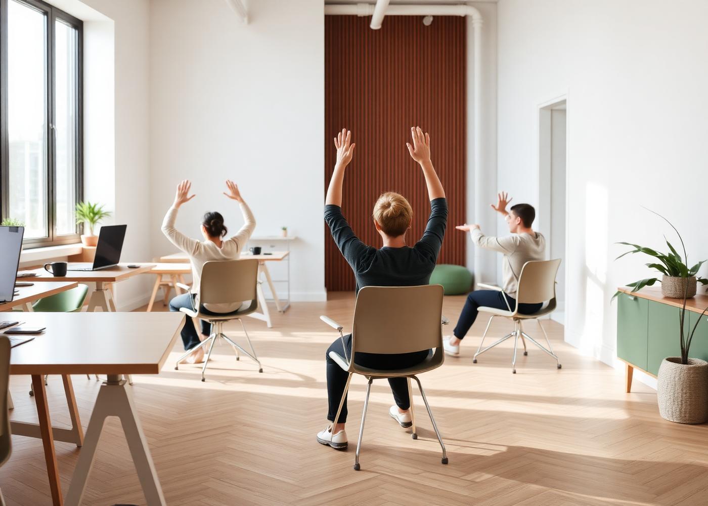 Corporate yoga session for a team