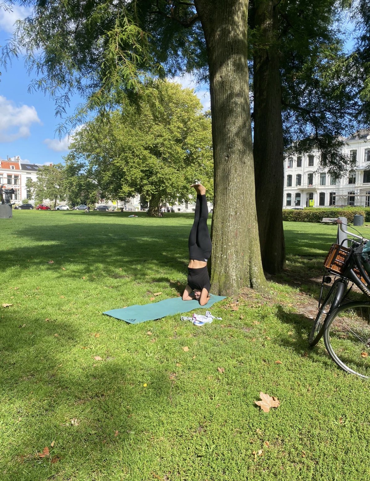 Peaceful outdoor yoga moment